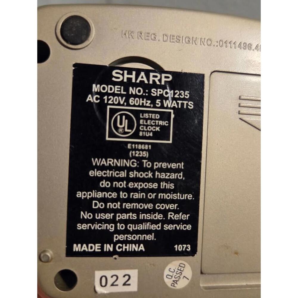 Sharp Alarm Clock | Model SP1235 - Electronic - Picture 7 of 9